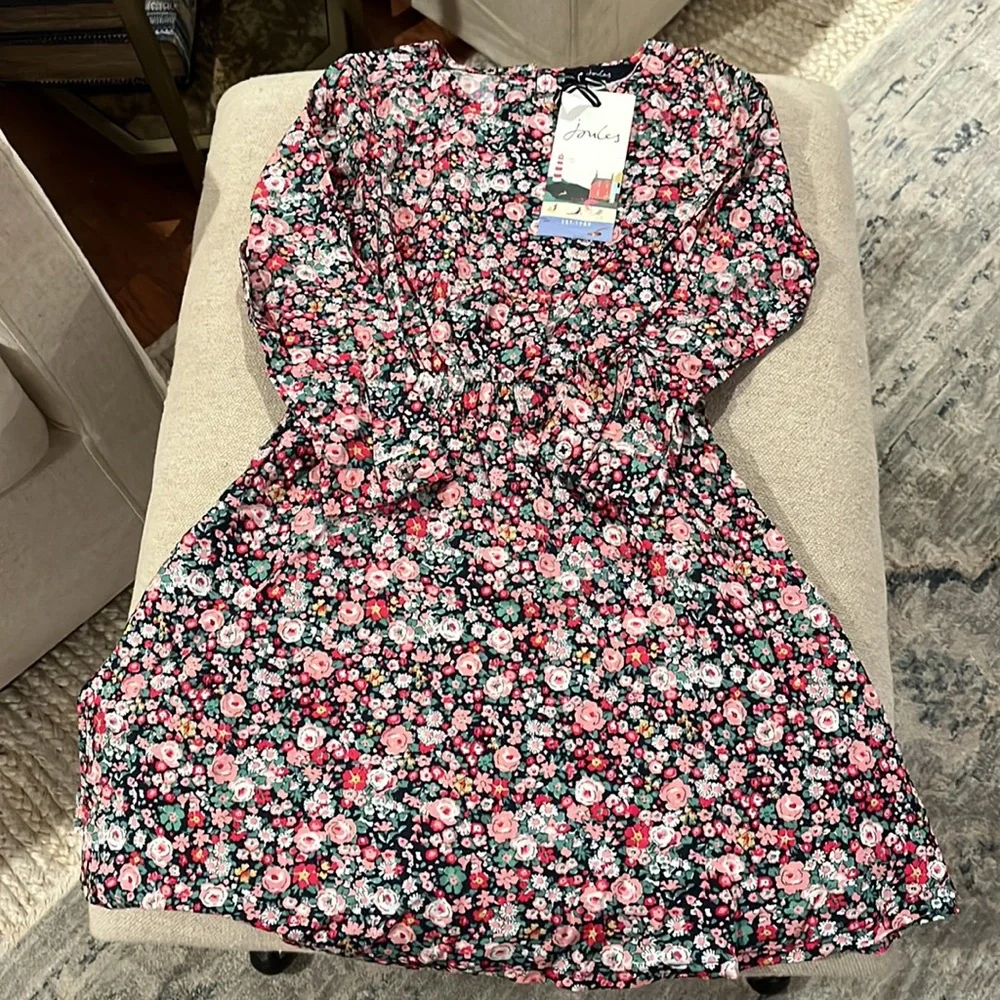 Joules / Navy Floral Sophie A-Line Dress / Girls Size 5 / NWT
